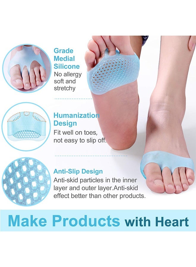 2 Pairs Metatarsal Pads Ball of Foot Cushions for Women and Men Soft Gel Foot Pads Metatarsal Forefoot Cushioning Foot Pain Relief - Image 4