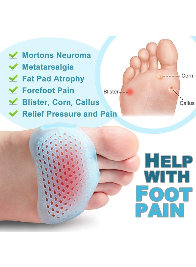 2 Pairs Metatarsal Pads Ball of Foot Cushions for Women and Men Soft Gel Foot Pads Metatarsal Forefoot Cushioning Foot Pain Relief - Image 3