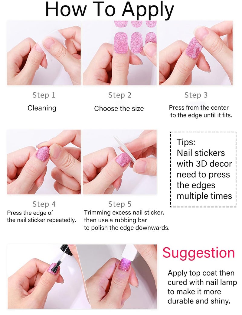 Wahrshei Gel Nail Strips No UV, Classic French, UV Free, Long Lasting Gel Stickers - Contains 22 Wraps, 1 Prep Pad, 1 File - Image 4
