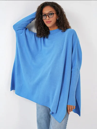 بيغ دارت BDART Slit Detailed Half Turtleneck Loose Sweater