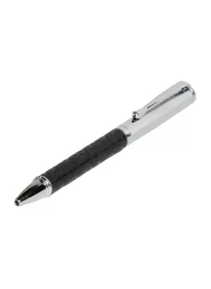 FIS Silver Pens with Embossed Italian PU Wrapper and Gift Box, Black Colour
