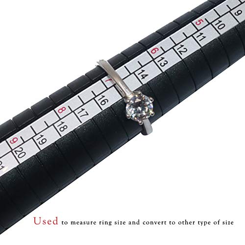 PHYHOO Ring Sizer Gauge Mandrel Black Ring Sizing Measure Stick Wedding Finger Size Measurement Jewelers Wire Rings Making Tool Plastic - Image 4