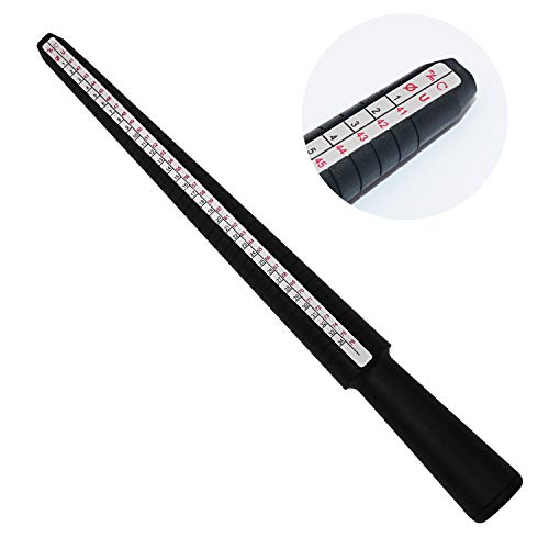 PHYHOO Ring Sizer Gauge Mandrel Black Ring Sizing Measure Stick Wedding Finger Size Measurement Jewelers Wire Rings Making Tool Plastic - Image 3