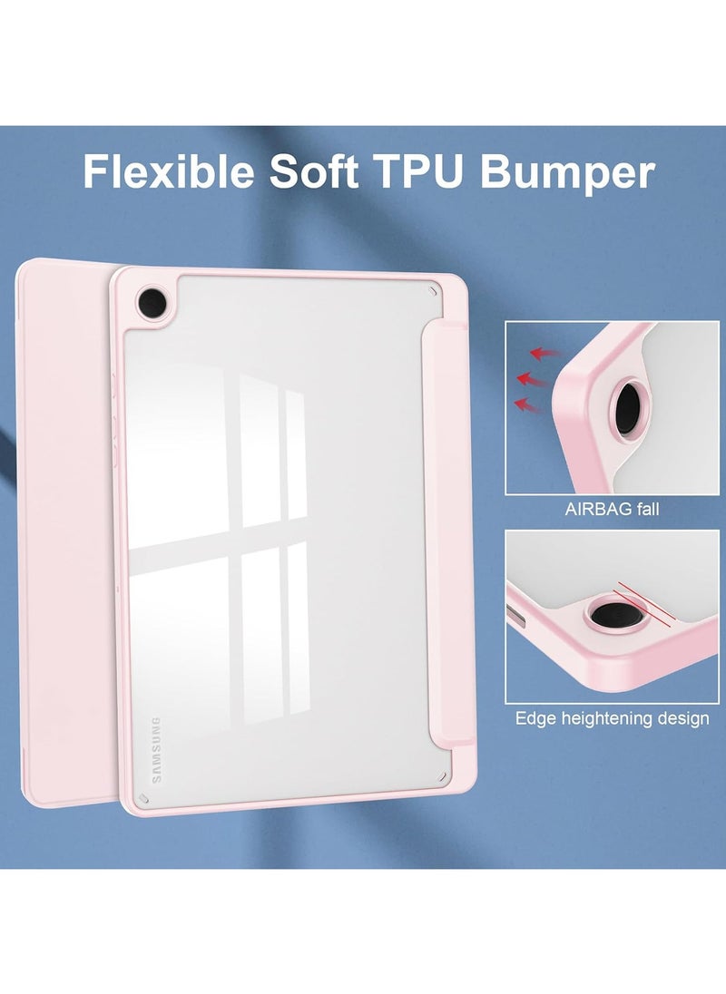 VKL - Hybrid Slim Case with Pen Holder for Samsung Galaxy Tab A9 Plus 11 Inch 2023 Model (SM-X210/X216/X218) Clear Transparent Back Shell Auto Wake/Sleep, Pink - Image 1