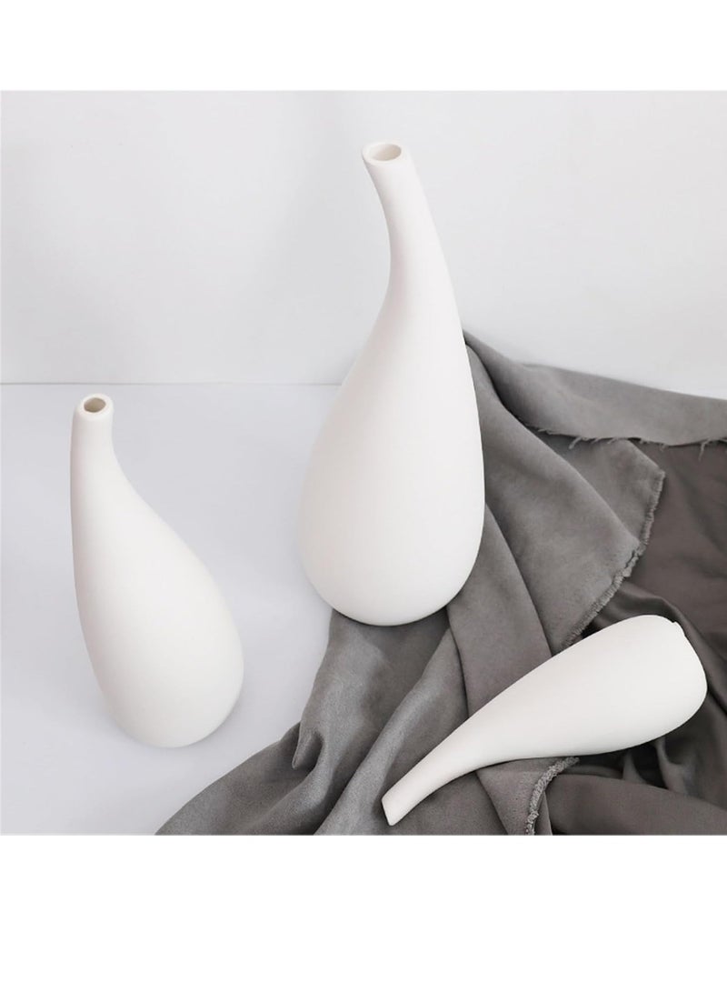 مزهريات زهرية كبيرة على الطراز الاسكندنافي، مزهرية مائية بسيطة، مزهريات زخرفية بيضاء، أثاث ديكور منزلي بسيط (40 سم، 50 سم، 60 سم) - Image 3