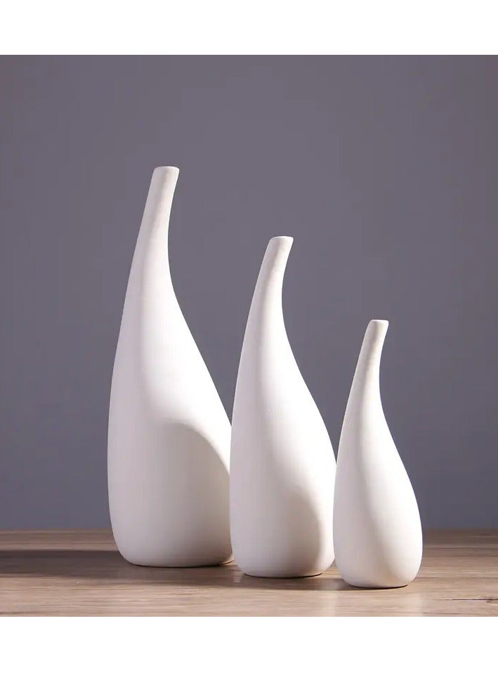 مزهريات زهرية كبيرة على الطراز الاسكندنافي، مزهرية مائية بسيطة، مزهريات زخرفية بيضاء، أثاث ديكور منزلي بسيط (40 سم، 50 سم، 60 سم) - Image 4