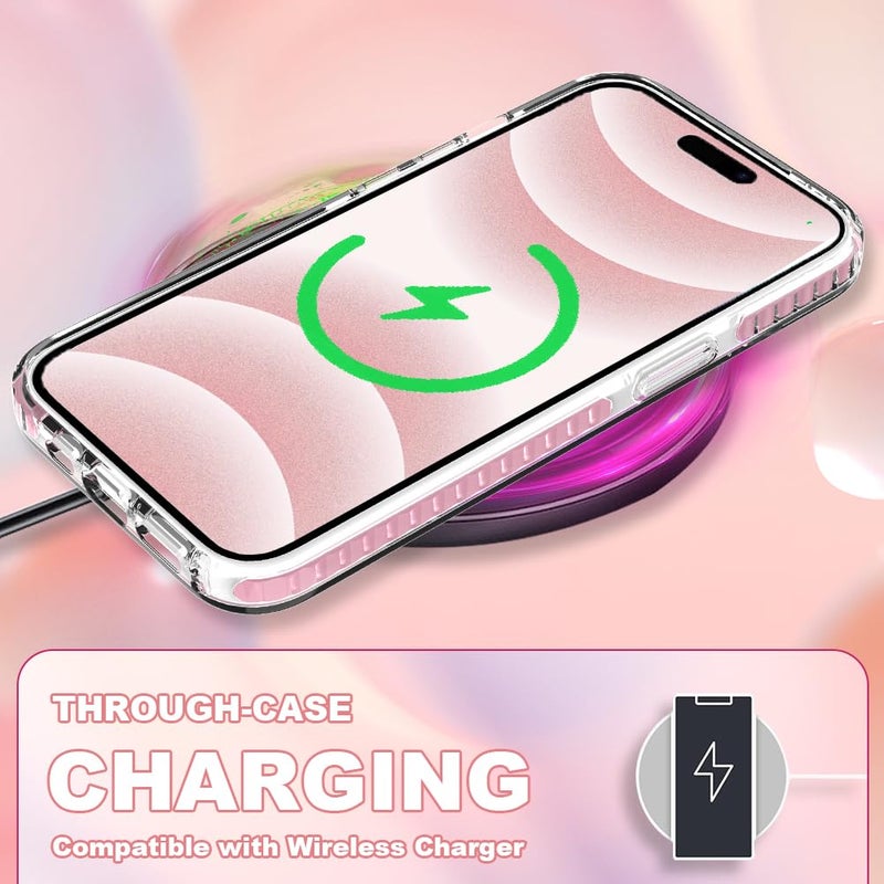 ZIYE Clear Case for iPhone 16 Pro Max Phone Case Pink Leopard Design Shockproof Soft TPU Bumper Protective for Women Girls Girly Cute Cover - Image 5