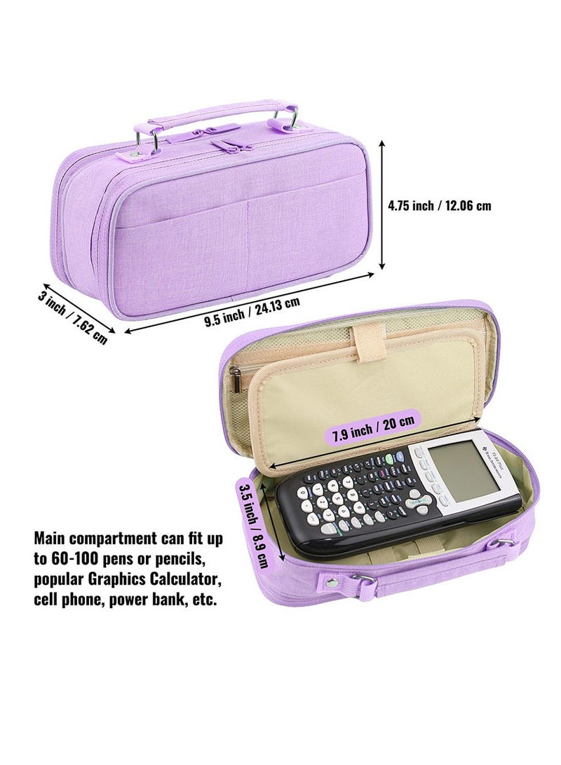 general English Pen Case: 600D Oxford Cloth Storage Bag, Multi-Layer, Simple Design, Macaron Color Series, Large Capacity Pencil Case - Image 2