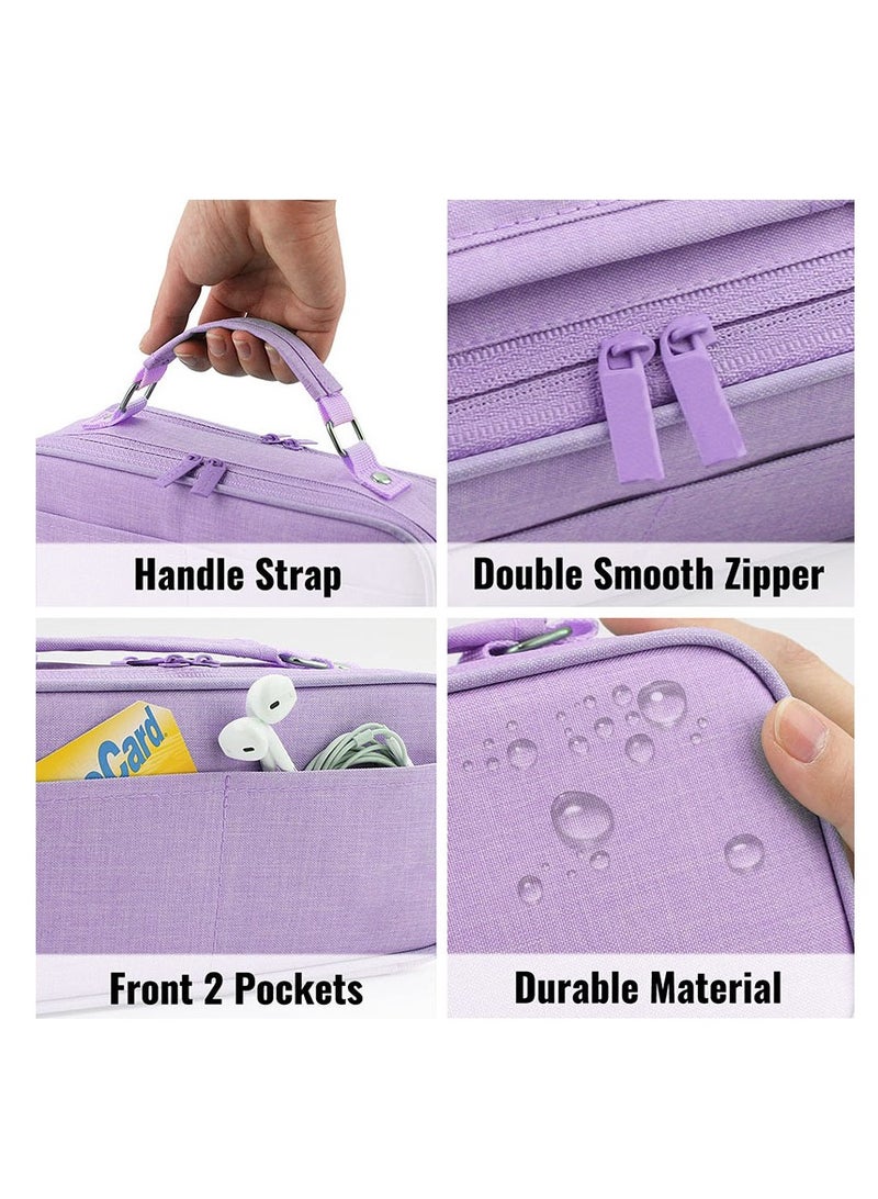 general English Pen Case: 600D Oxford Cloth Storage Bag, Multi-Layer, Simple Design, Macaron Color Series, Large Capacity Pencil Case - Image 4