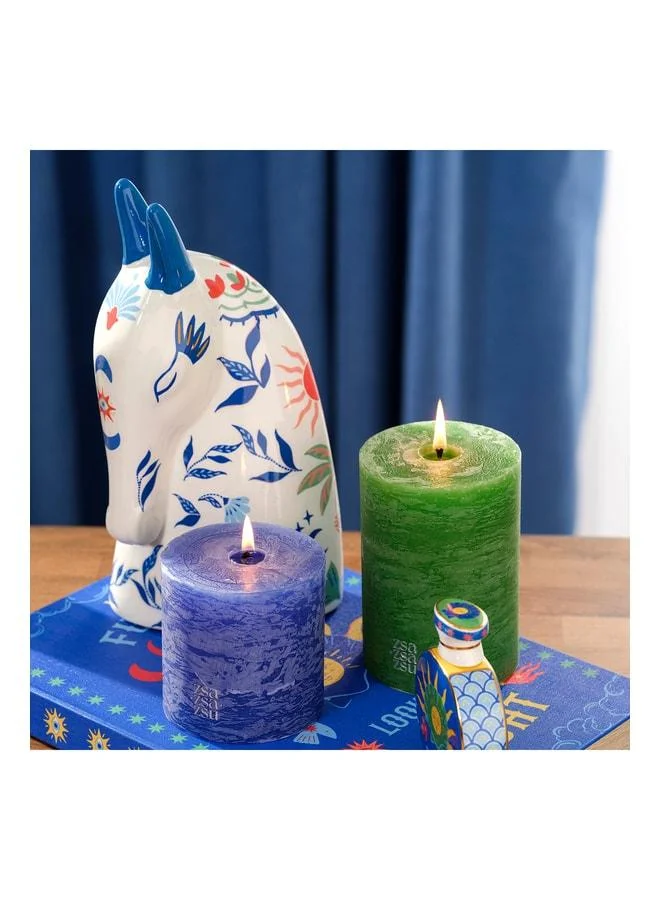 Zsa Zsa Zsu Deurne Cobalt Pillar Candle 9x9x9 cm.