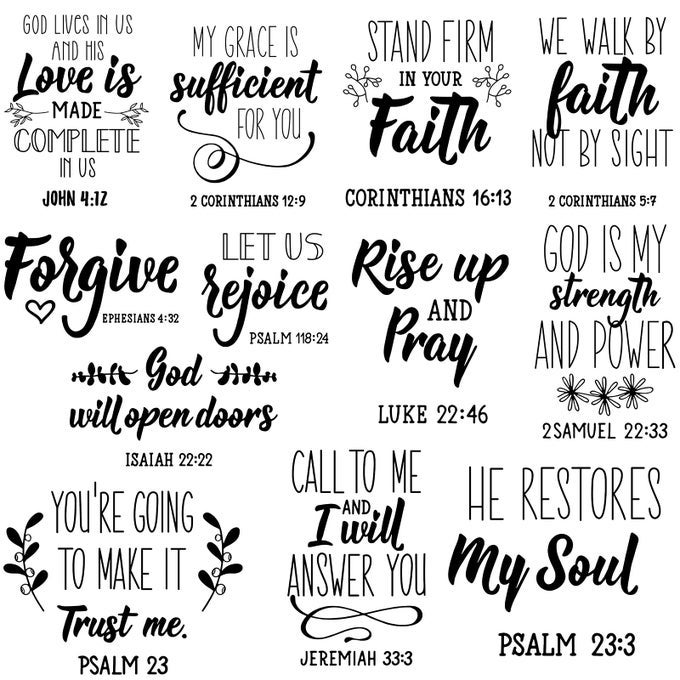 12 PCS BIBLE VERSE WALL DECALS STICKERS RELIGIOUS SCRIPTURE WALL ART DECOR INSPIRATIONAL QUOTES CHRISTIAN PEEL AND STICK MOTIVATIONAL DECOR FOR BEDROOM LIVING ROOMVINTAGE STYLE