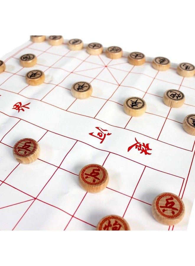 GoodPlay Beechwood Chinese Chess Set Xiangqi Travel Games Sets with Leather Chessboard in a Hard Paper Box - Image 5