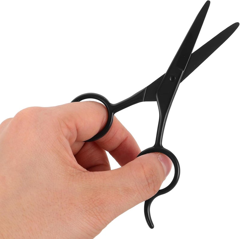 FAVOMOTO 2pcs Stainless Steel Eyebrow Scissors and Facial Hair Scissors Set 5-inch Black Small for Men Mustache Care and Home Salon Use - Image 4