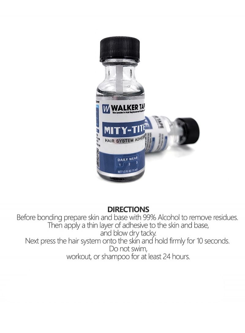 والكر تايب لاصق بديل للشعر من السيليكون الرقيق - تثبيت طويل الأمد لشعر مستعار بولي ودانتيل - 3-5 أسابيع ، شعر مستعار ، أنظمة شعر مستعار - غير مرئي ، لاصق مقاوم للماء (15 مللي) - Image 3