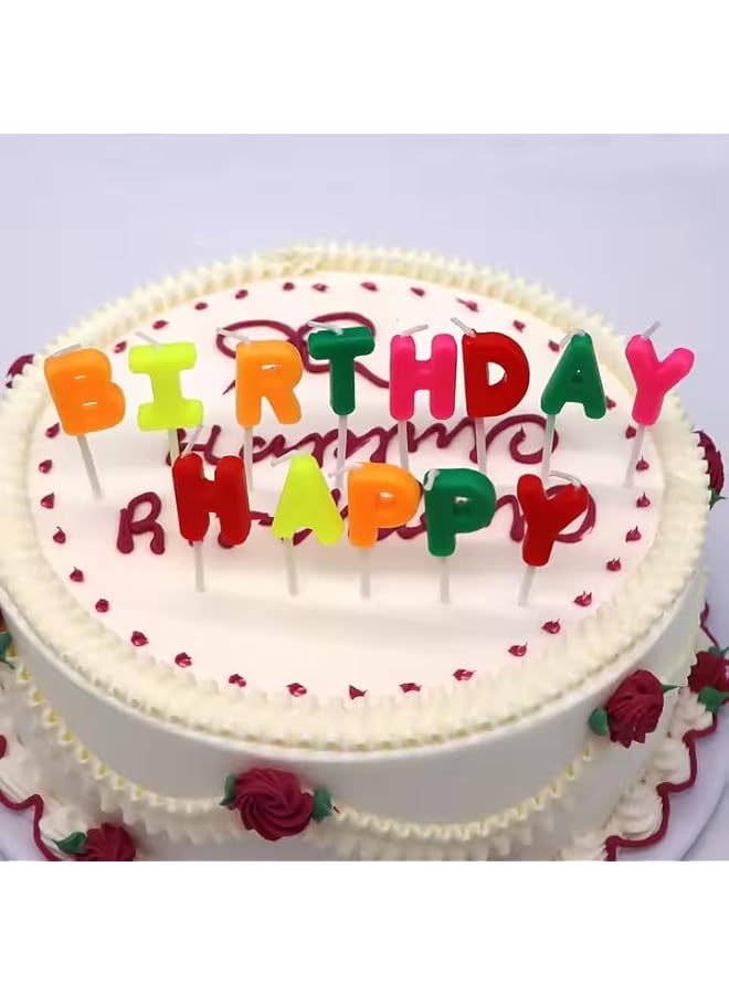 The Bros Letter Candles Pack for Birthday Cakes – Luxurious Cake Candles Set of Happy Birthday, Decorative Cake Toppers for Celebrations, Elegant & Premium Quality for Cake Decoration (Multicolor) - Image 2