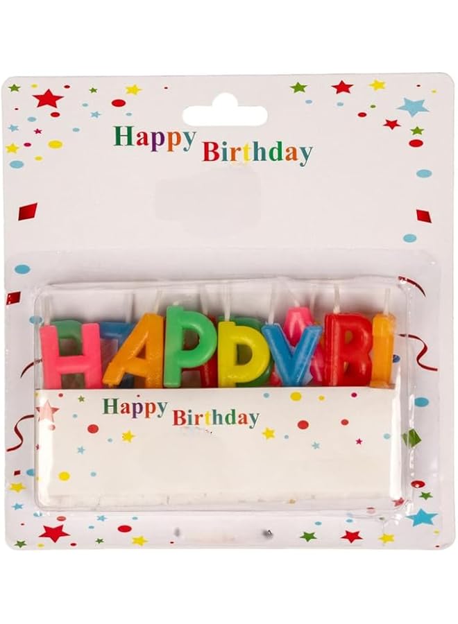 The Bros Letter Candles Pack for Birthday Cakes – Luxurious Cake Candles Set of Happy Birthday, Decorative Cake Toppers for Celebrations, Elegant & Premium Quality for Cake Decoration (Multicolor) - Image 1