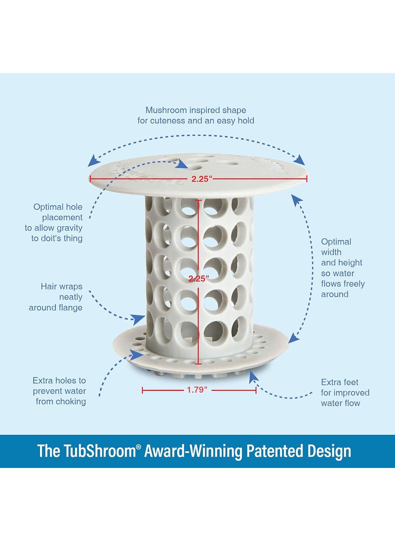 TubShroom TubShroom Tub Hair Catcher Protector Fits 15  175 Drain Gray  - Image 2