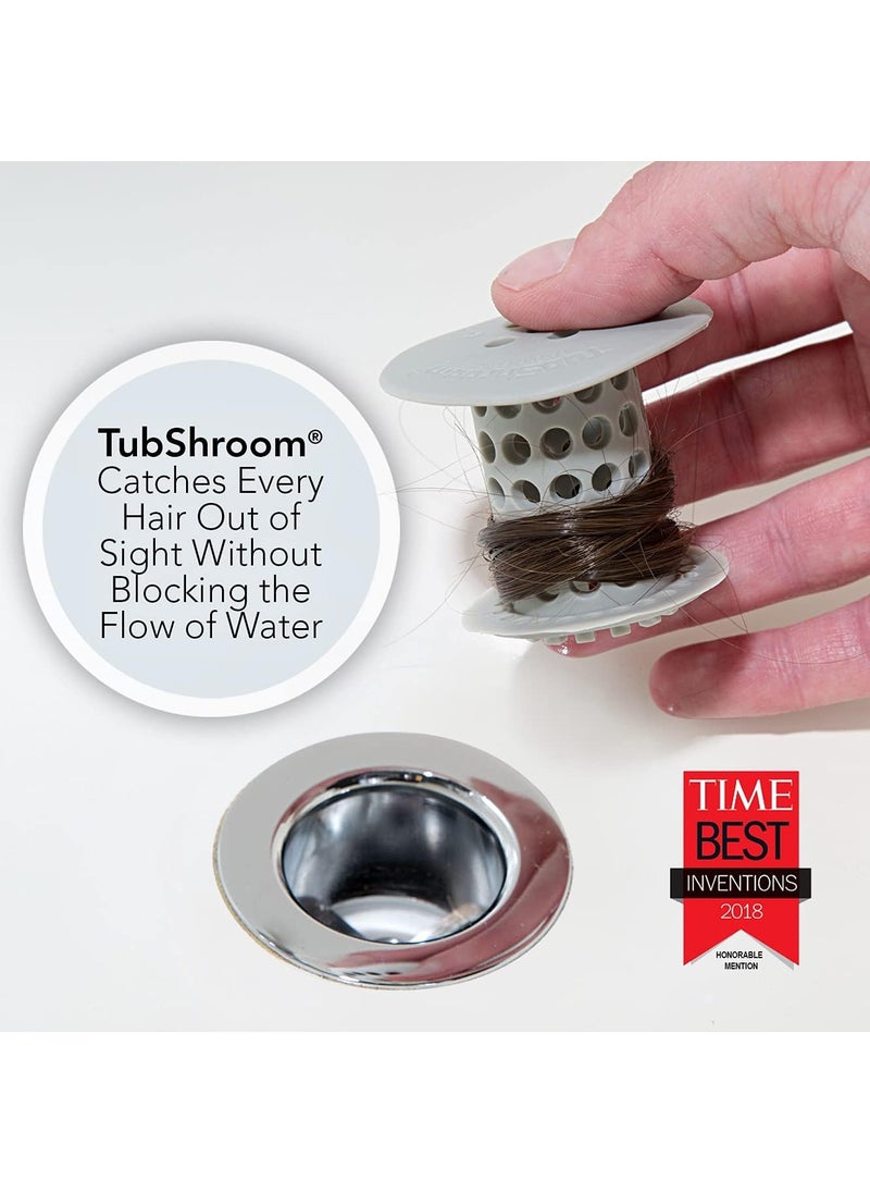 TubShroom TubShroom Tub Hair Catcher Protector Fits 15  175 Drain Gray  - Image 5