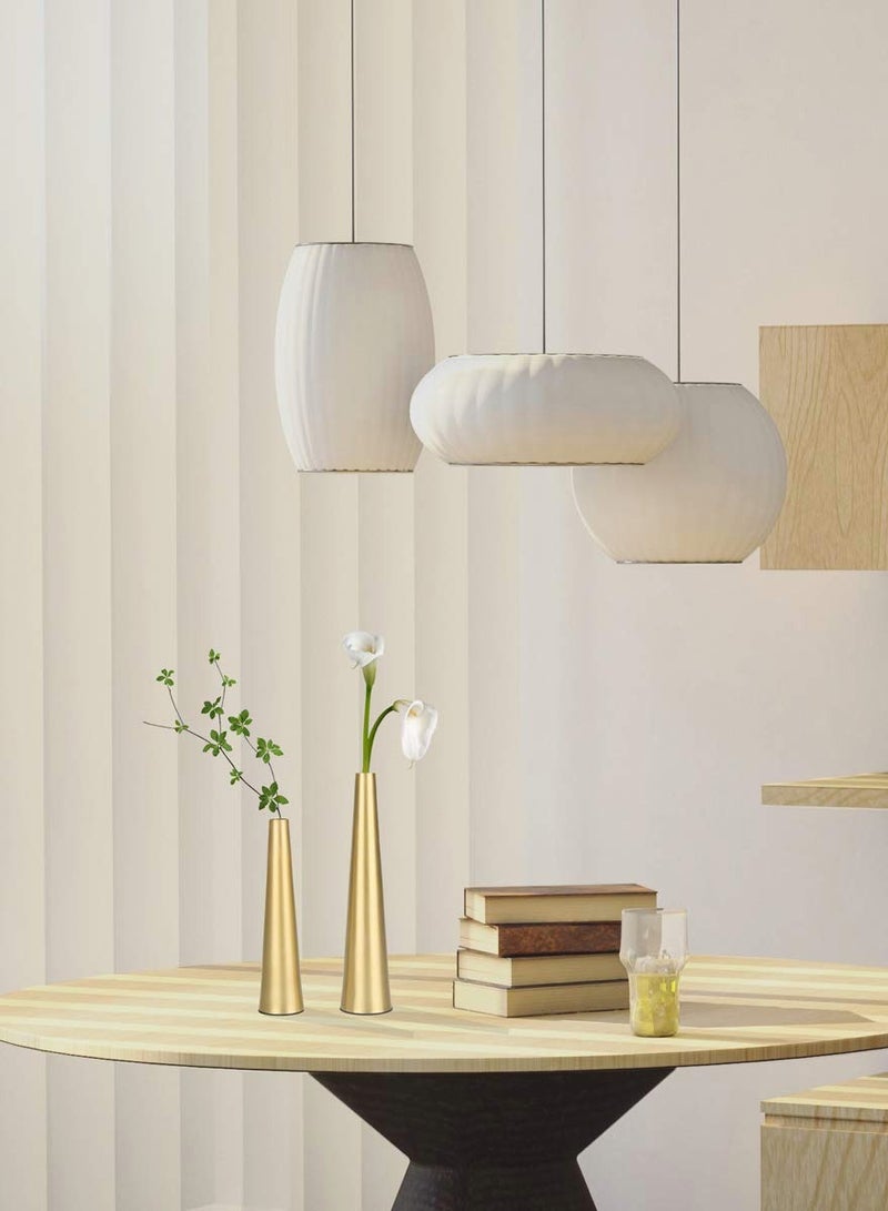 Excefore إناء معدني ذهبي، 2 قطعة 10.5/8.5 بوصة إناء زهور ديكور المنزل غرفة المعيشة إناء بوهو مدخل، رف كتب، مدفأة، مركز الزينة، ديكور الرف (ذهبي) - Image 4