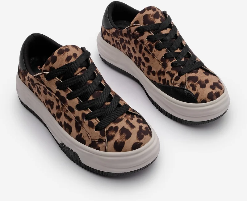 MARJIN Women's Sneaker Thick Sole Lace-Up Sneakers Tales