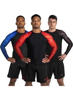 Sanabul  Essential Long Sleeve Compression Shirts For Men | Mma Bjj Athletic Compression Shirt | Men Cross Training Rashguard (X-Large, Red)  - Image 1