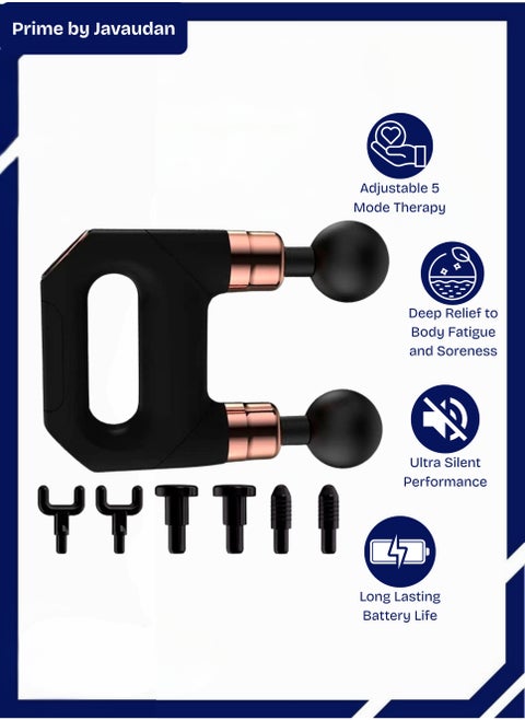 Portable Deep Tissue Muscle Relaxation Device – Handheld Body Massager with 8 Interchangeable Heads for Full Body Recovery & Pain Relief
