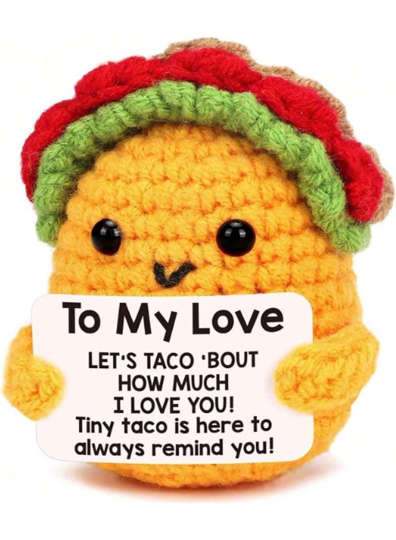 Handmade Crochet Taco Valentine's Day Gift for Him Her Boyfriend Girlfriend Anniversary Birthday Funny Romantic Gift to My Love Wife Husband Men Women Couple - Image 1