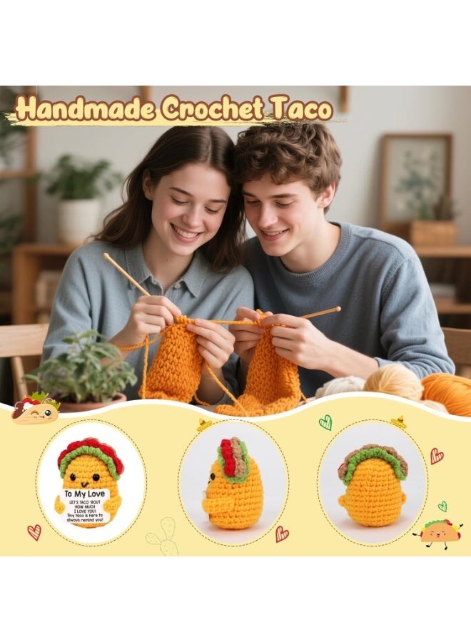 Handmade Crochet Taco Valentine's Day Gift for Him Her Boyfriend Girlfriend Anniversary Birthday Funny Romantic Gift to My Love Wife Husband Men Women Couple - Image 3