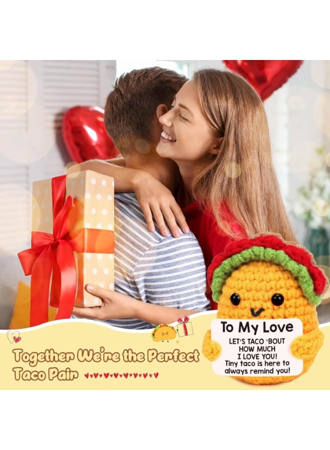 Handmade Crochet Taco Valentine's Day Gift for Him Her Boyfriend Girlfriend Anniversary Birthday Funny Romantic Gift to My Love Wife Husband Men Women Couple - Image 2