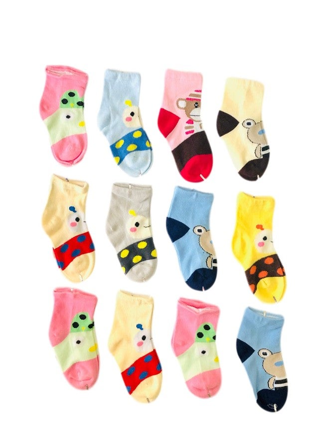 Freshfoot Organic Cotton New Born Baby socks for 0 to 6 Months, 4 Pairs (Multicolored) - Image 1