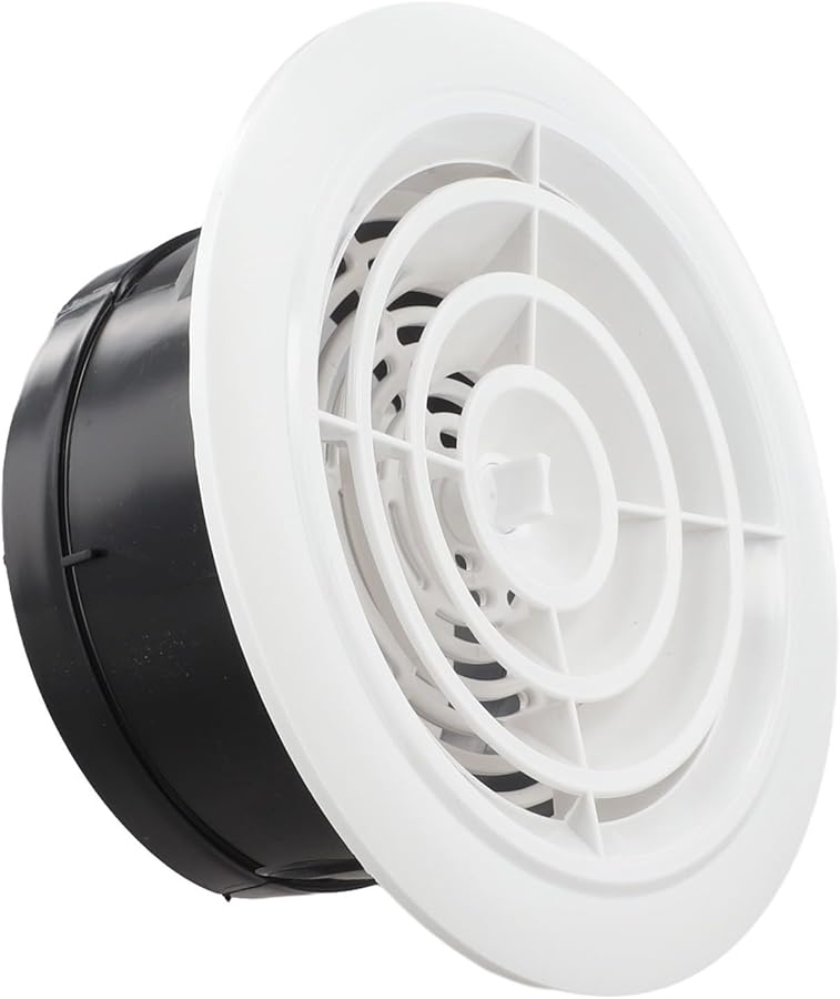 غطية مشبك تهوية جدارية/سقفية قابلة للتعديل مقاس 125 مم من مادة ABS للحمامات والمكاتب وأنظمة العادم - Image 3