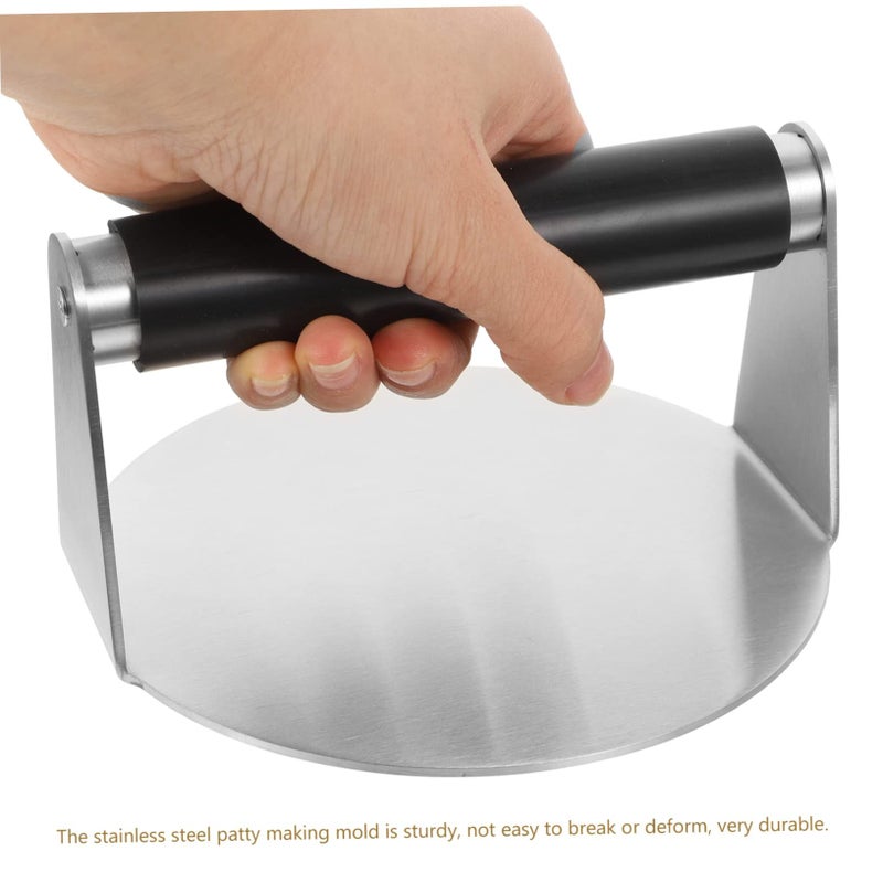 Stainless Steel Burger Press Tool for Homemade Square and Round Burgers Bacon Meat Press - Image 4