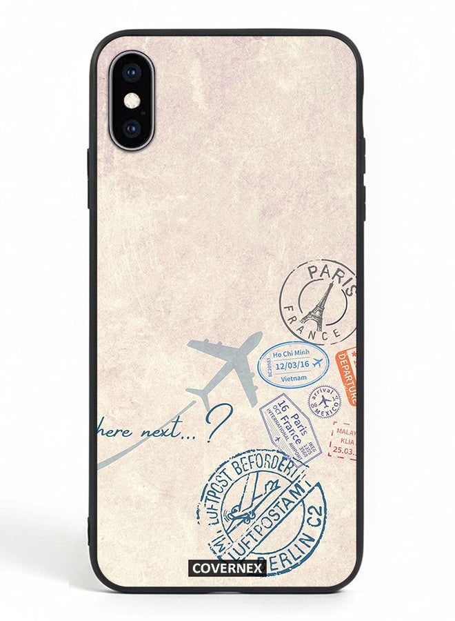 Covernex Apple iPhone X Protective Case Cover Printed Featuring Paris And Aviation Stamp - Image 2