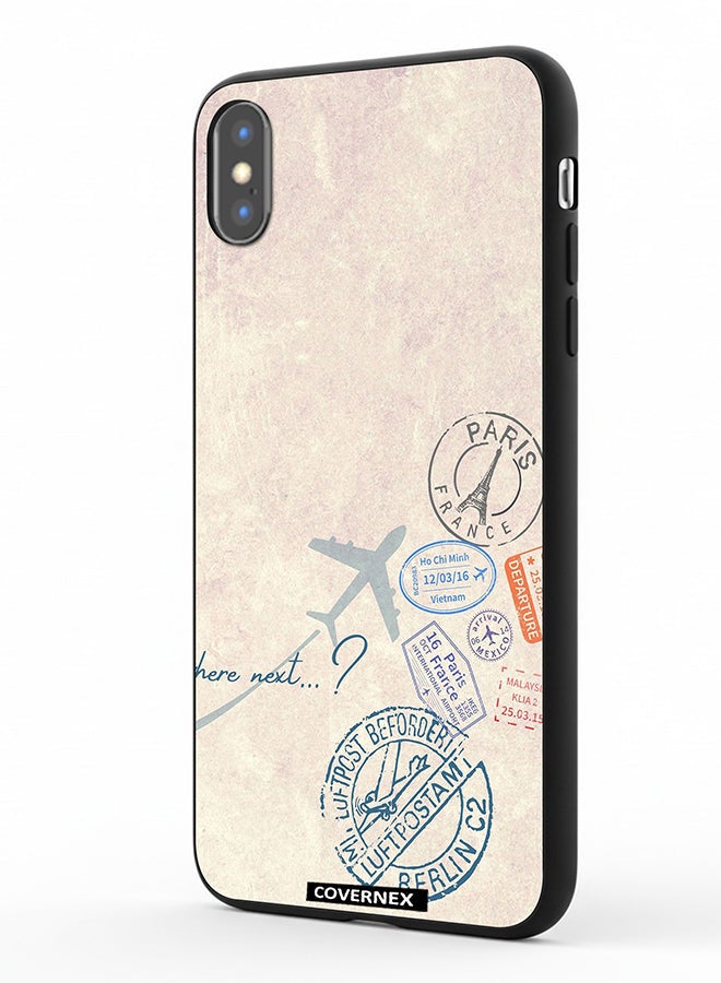 Covernex Apple iPhone X Protective Case Cover Printed Featuring Paris And Aviation Stamp - Image 1