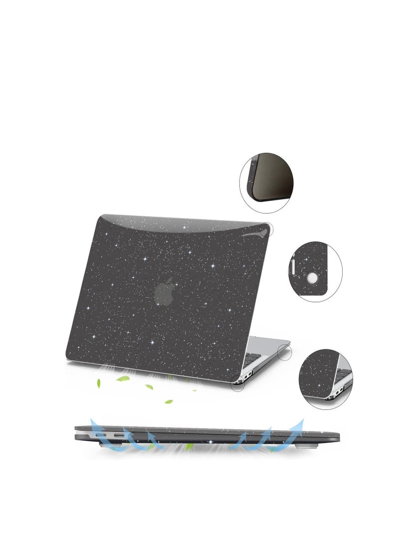 Generic Sparkly Hard Case Compatible for 2025 M4 Chip A3240/2024 M3 Chip A3113/2022 M2 Chip A2681 MacBook Air 13.6 inch with Liquid Retina Display, Protection Hard Shell Cases ,Black  - Image 2