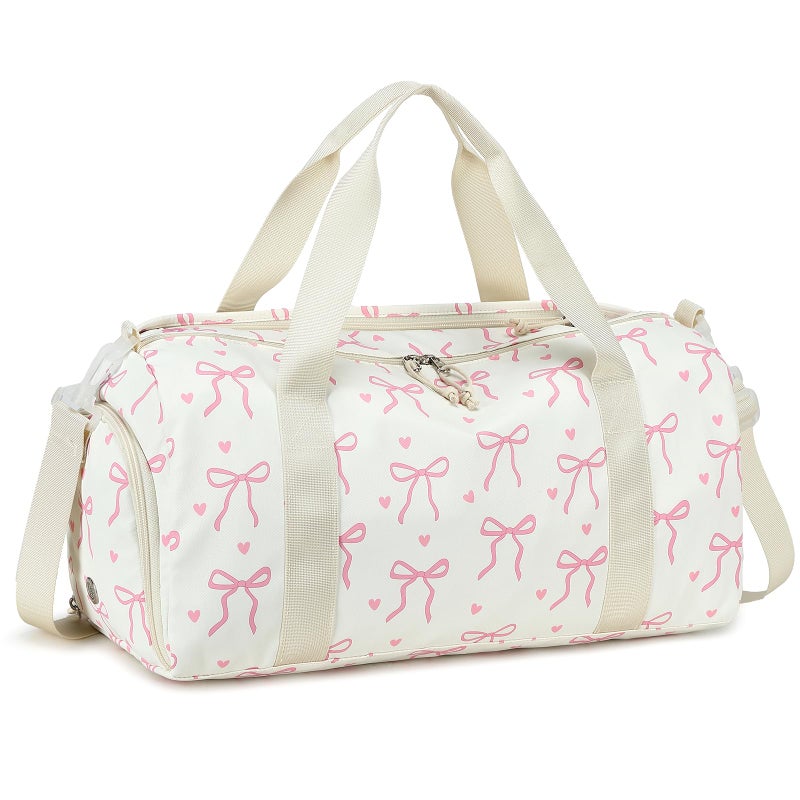 LOIDOU Kids Duffle Bag for Girls, Lightweight Girls Overnight & Weekender Travel Bag with Shoe Compartment and Wet Pocket, Cute Duffel Bags for Toddler Dance, Kids Sleepovers, Gym & Weekend Trips - Image 1