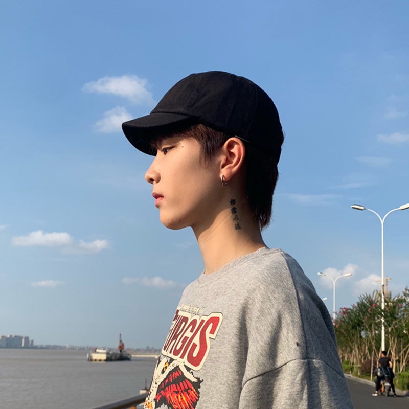 Unisex Baseball Cap Soft Brim Korean StyleLight board short eaves Black Light board short eaves Black