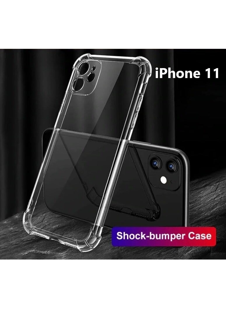 HuHa iPhone 11 Case Cover, Anti-Scratch Shock Proof Bumper Transparent Silicone Reinforced Edges Protective iPhone 11 6.1 Inch Cover - Clear 