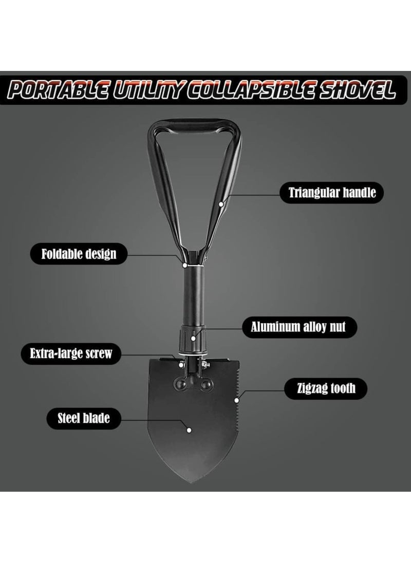 SYOSI - Folding Shovel, Tactical Folding Trowel, Versatile Engineer Shovel, Folding Trenching Tool, Collapsible Outdoor Digging Implement, Portable Hoe, Includes Band Saw and Pick, for Home Outdoor Activitie - Image 1