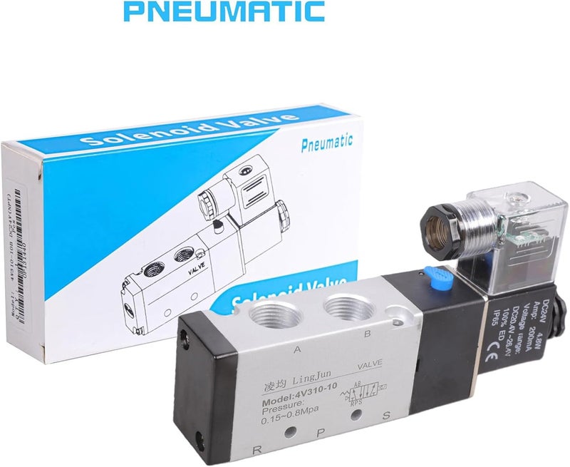 5 Way 2 Position Manifold Valves 4V310-10 24V Pneumatic Electric Solenoid Valves Replacement Easy to Use Electric Controls Air Valves - Image 5