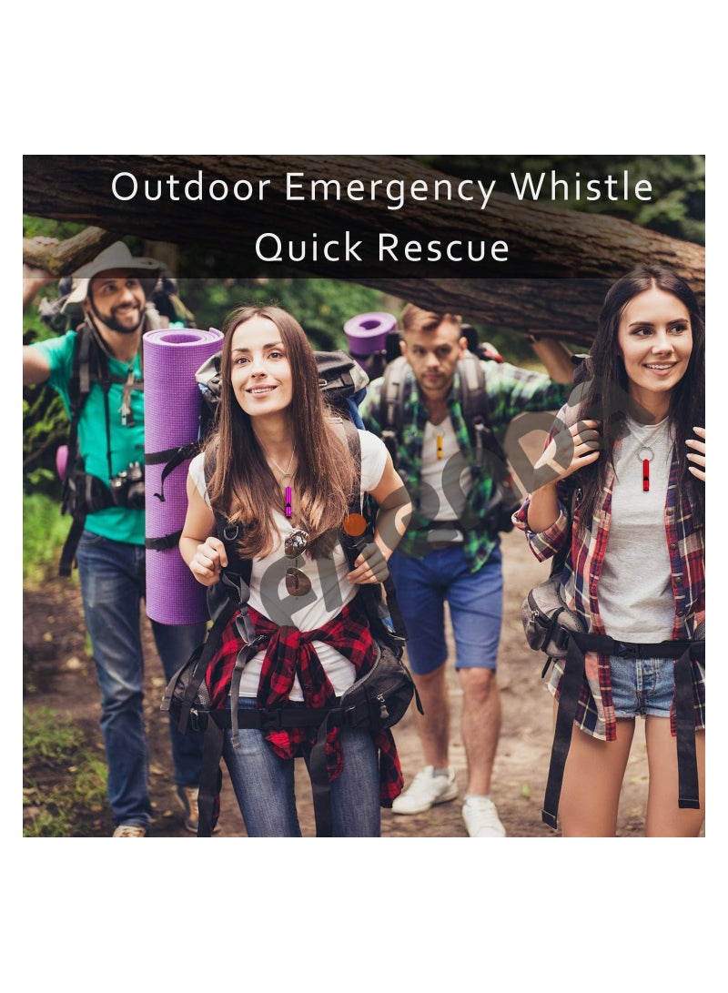 Excefore Emergency Whistle with Keychain, Aluminum Emergency Survival Whistle, Camping Signal Whistles for Hiking Hunting Outdoors Sports, Loud Sound, Random Color, 7 Pcs  - Image 2