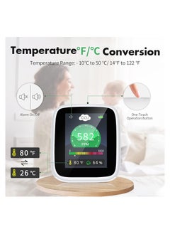 SYOSI CO2 Carbon Dioxide Detector, 4-in-1 Indoor Air Quality Monitor, Portable CO2 Monitor, Tester for Carbon Dioxide, Temperature and Relative Humidity, CO2 Meter with Alarm, for Grow Tents, Homes, Cars  - Image 3