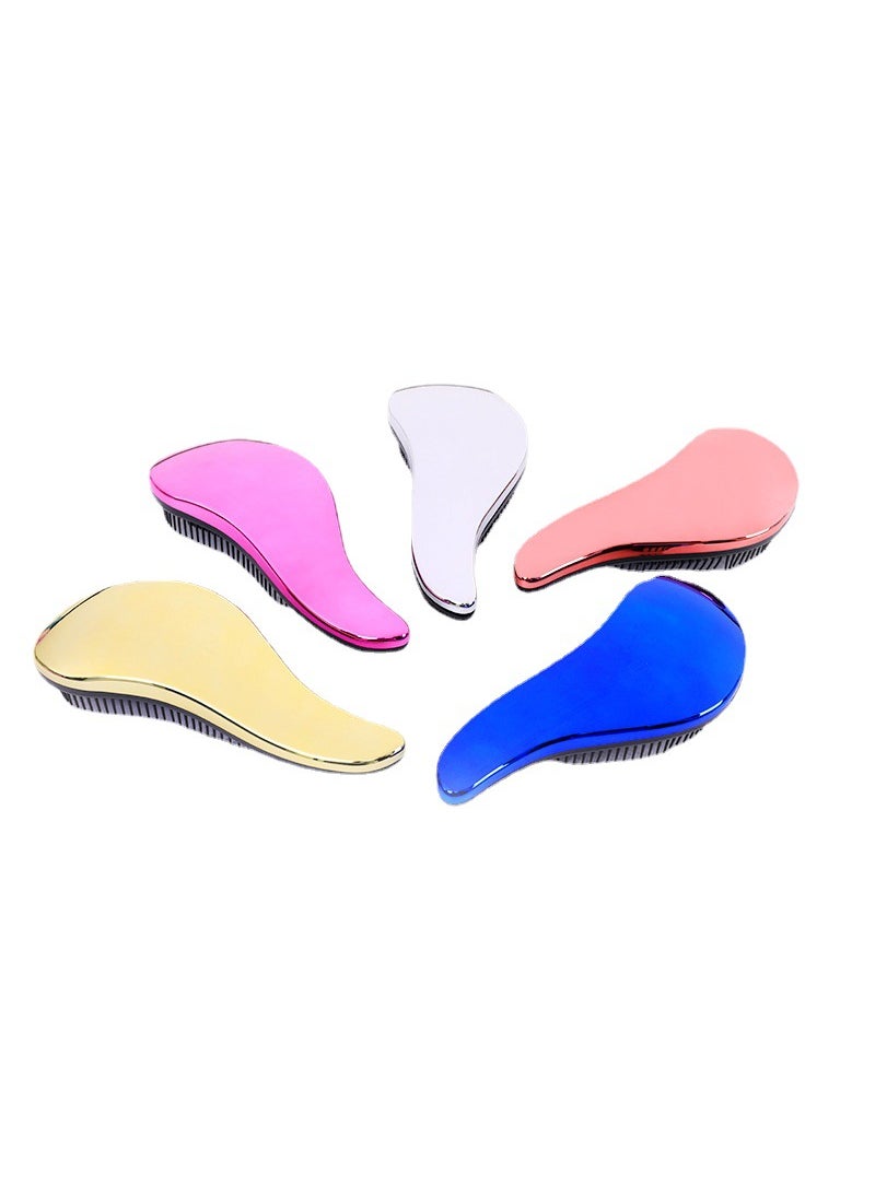 Generic - British Princess Comb Scalp Massage Pet Comb Household Portable Curly Hair Salon tt Comb Wholesale Electroplated long handle pink [OP bag]] - Image 1