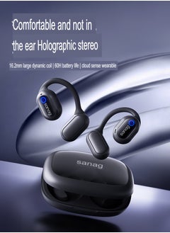 sanag C6 Open Ear Headphones, Comfortable And Durable Bluetooth Wireless Earbuds, Long Battery Life Waterproof Stylish Earphones For Work, Running, Cycling, (White)  - Image 2