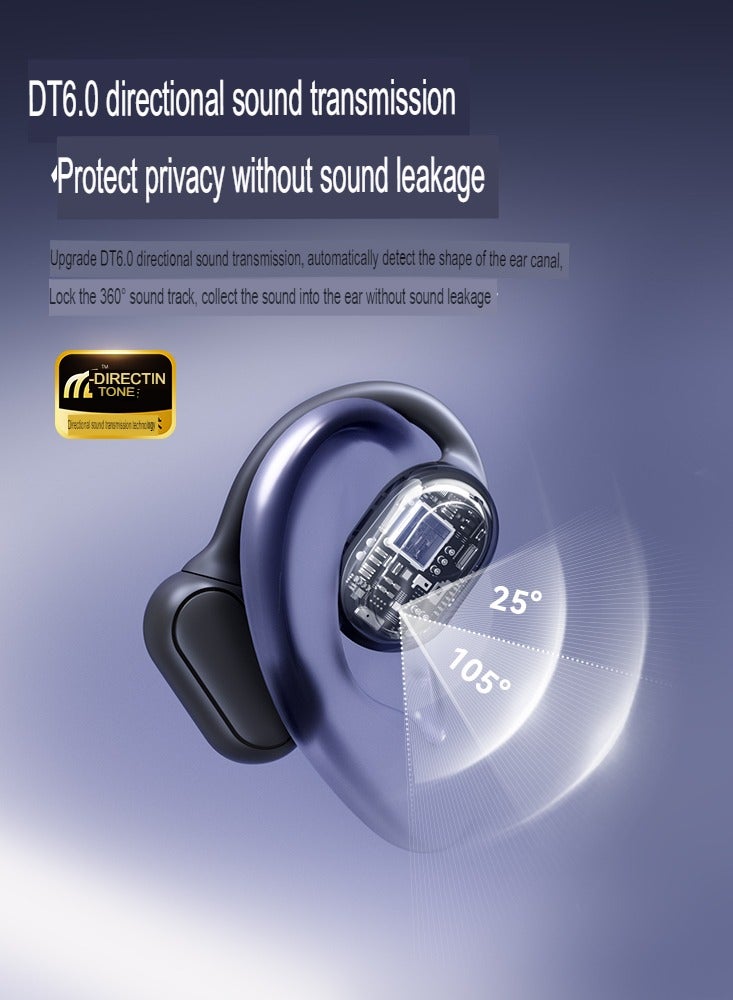 sanag سماعات أذن مفتوحة C6، سماعات أذن لاسلكية بلوتوث مريحة ومتينة، عمر بطارية طويل، سماعات أنيقة مقاومة للماء للعمل، الجري، ركوب الدراجات، (أبيض) - Image 3