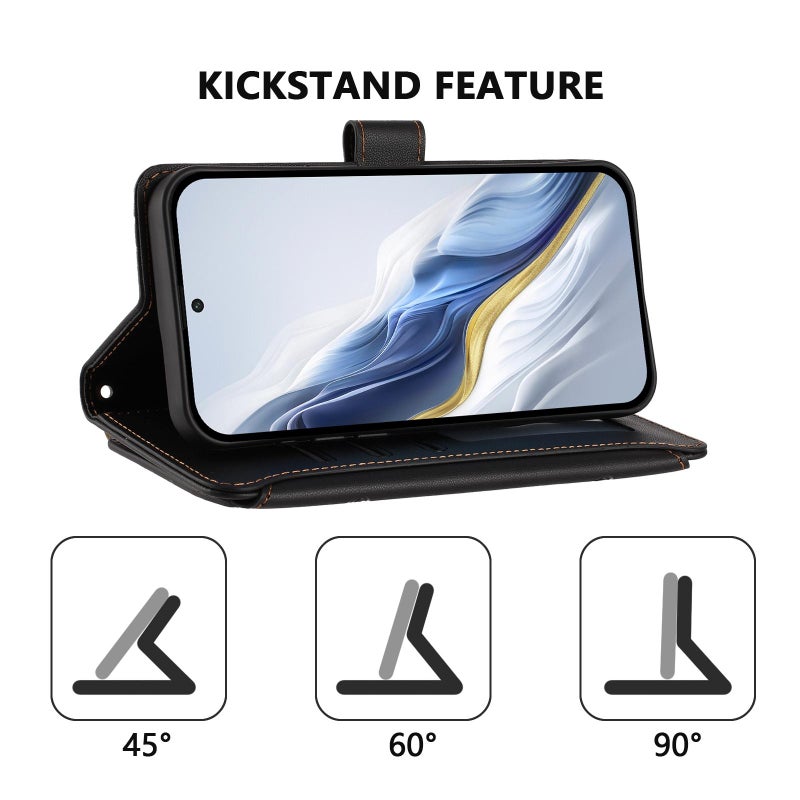 erorex For Tecno Camon 30 Pro 5G    Multi-card Zipper Wallet Leather Phone Case(Black) - Image 3