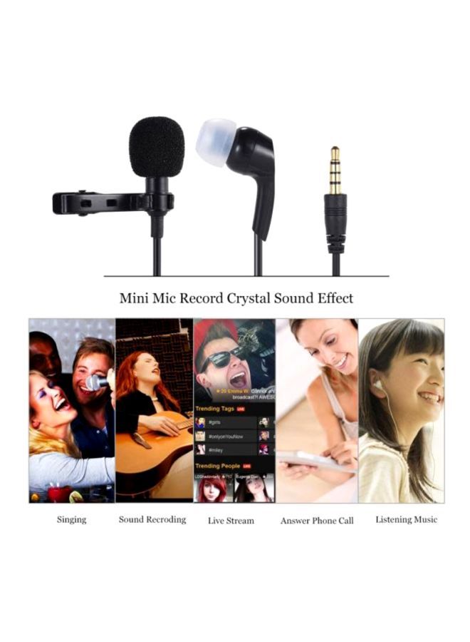 NIBEMINENT Clip-On Lapel Lavalier Microphone Mic LU-D4694B Black - Image 4