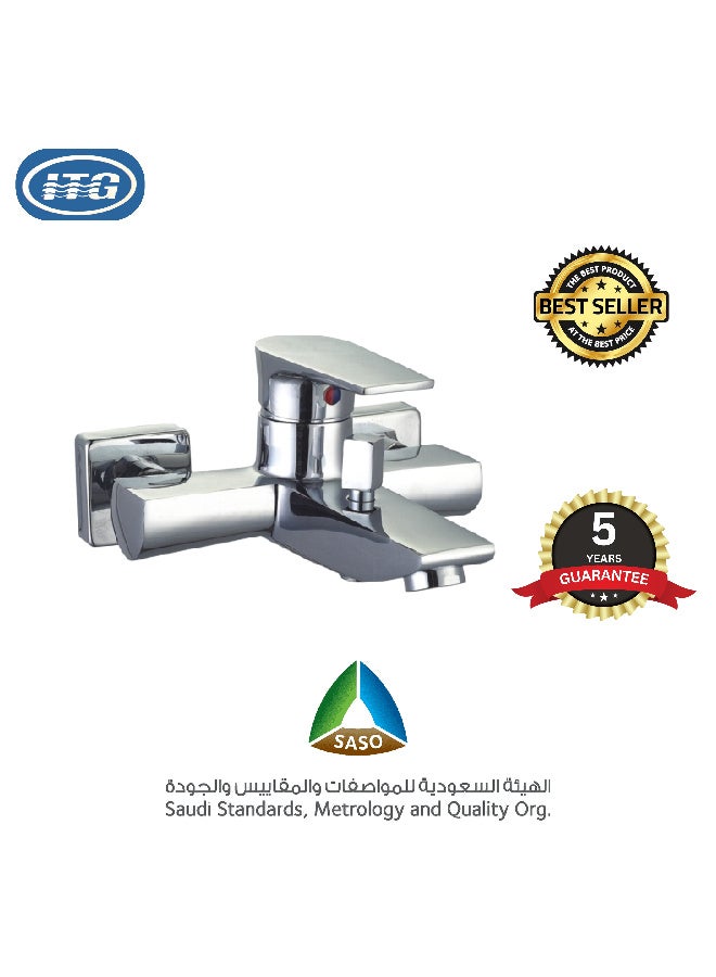 ITG Wall Mount Bathroom Shower Mixer Tap with Handheld Shower, Chrome Finish, Hot and Cold Water Faucet, Dual Control, Durable Brass, Anti-Rust Finish, 5-Year Warranty - Image 1