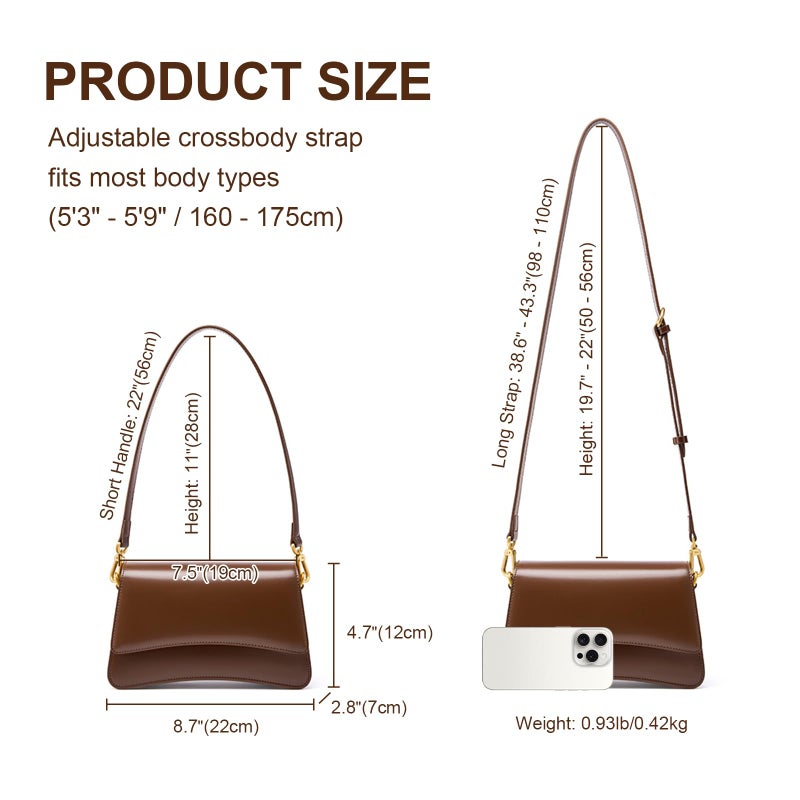 MoreFarther Leather Crossbody Bags for Women, Leather Purses with Adjustable Strap, Lightweight Saddle Bag Purses for Women (Black) - Image 5