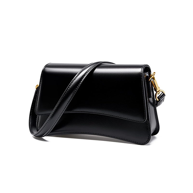 MoreFarther Leather Crossbody Bags for Women, Leather Purses with Adjustable Strap, Lightweight Saddle Bag Purses for Women (Black) - Image 1